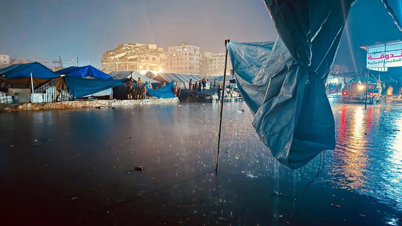 Flooded Tents Add Hardship for Displaced People West Gaza