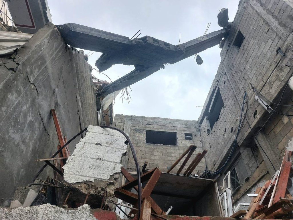 Landslide in bombed house during heavy rains Gaza