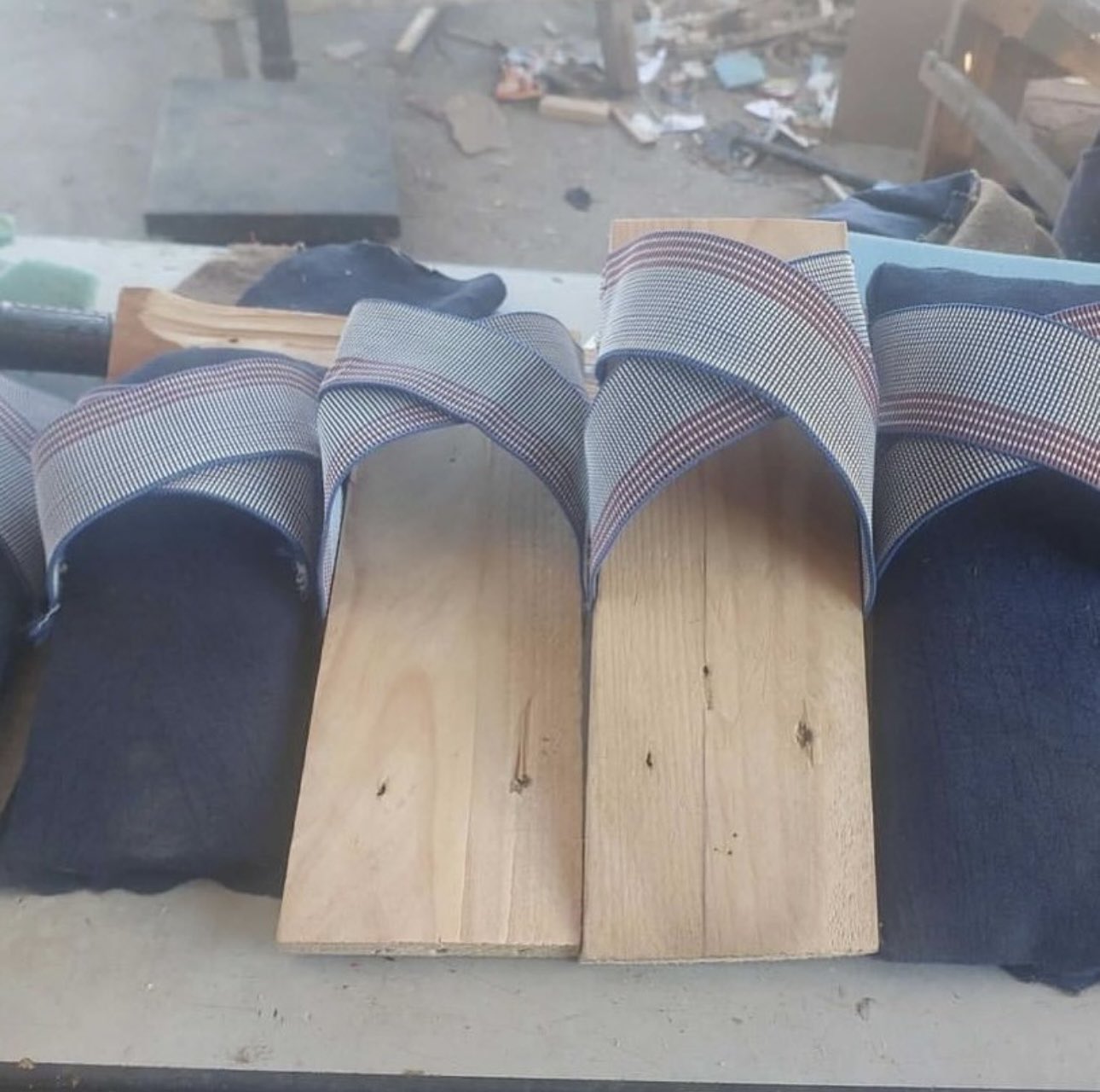 Palestinian-made wooden slippers amid Gaza blockade