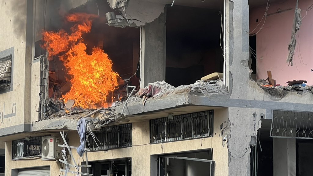 Israeli artillery bombing strikes building killing several people