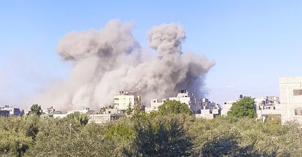 Israeli bombing reported west of Al Nusseirat refugee camp