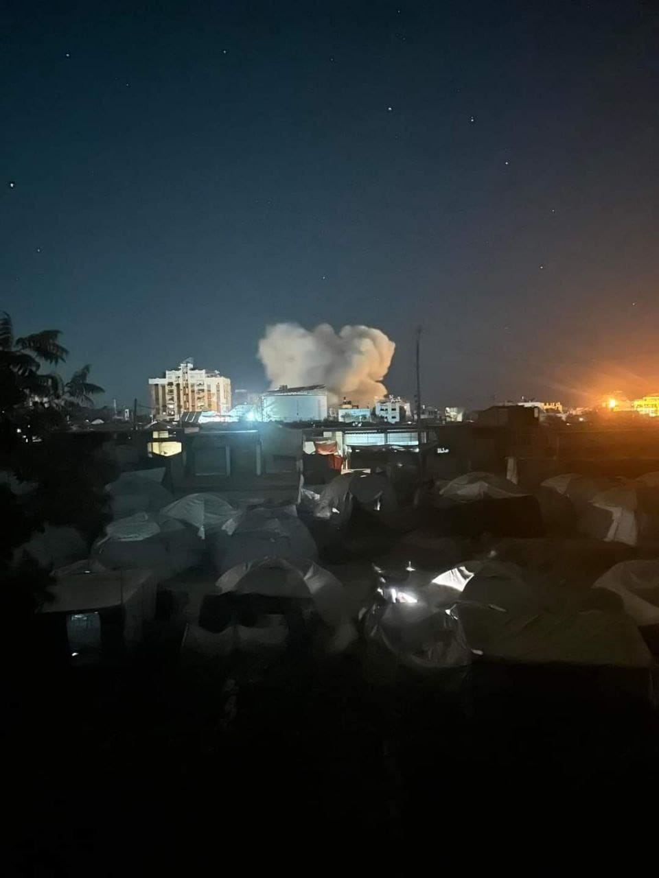 Massive fire erupts after Israeli bombing in Nuseirat refugee camp