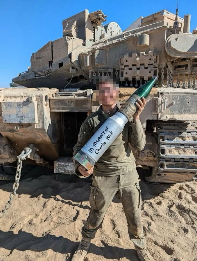 Israeli soldiers inscribe Charlie Kirk memorial on shells killing Gaza children
