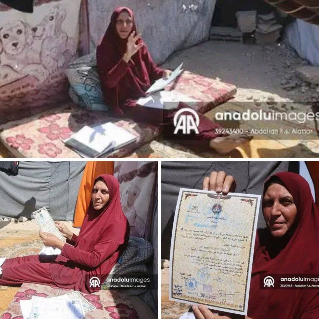 Academic Dr. Raghda Hamad Displaced, Sheltering in Gaza Cemetery