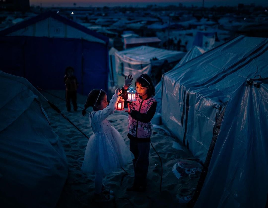 Palestinian Family Celebrates Ramadan in Refugee Camp Tent