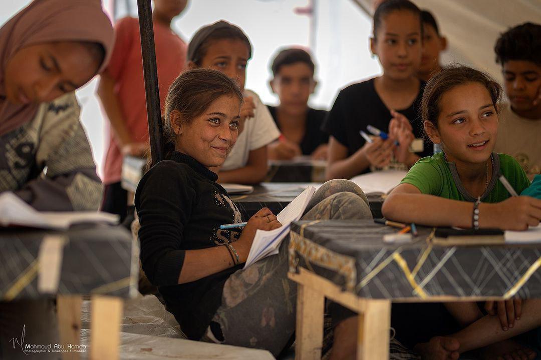 Palestinian Children Receive Education in Gaza Refugee Camp