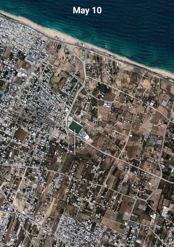 Satellite imagery documents Palestinian displacement from Rafah