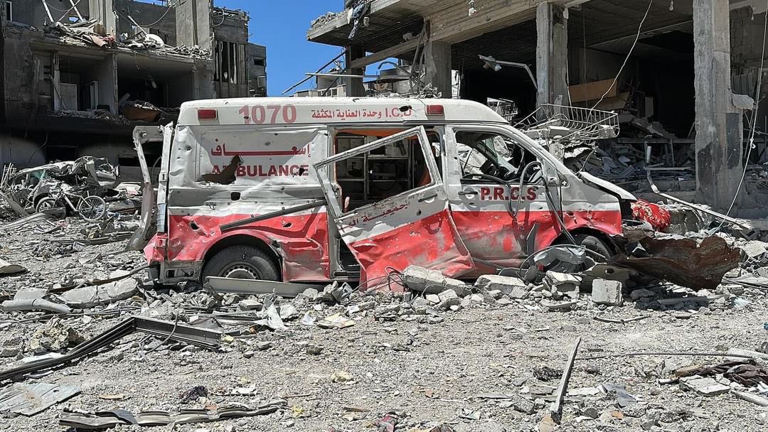 Red Crescent Ambulance Destroyed in Jabalia Camp