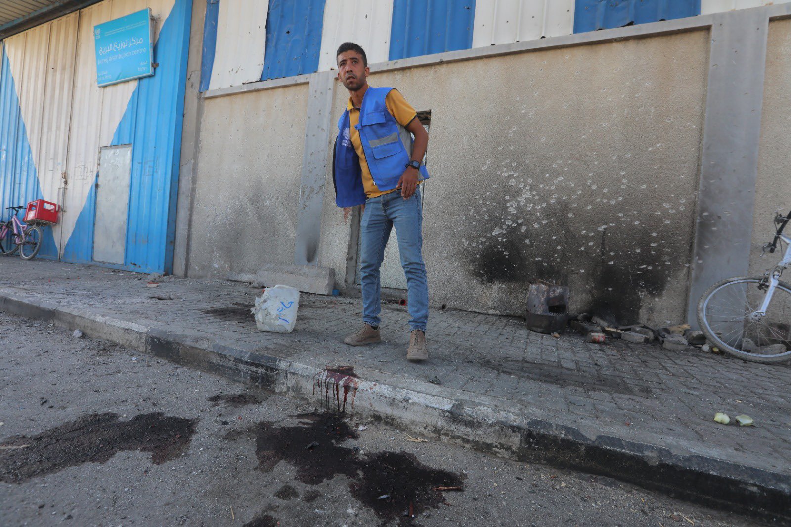Israeli bombing at UNRWA warehouse in Al Maghazi refugee camp