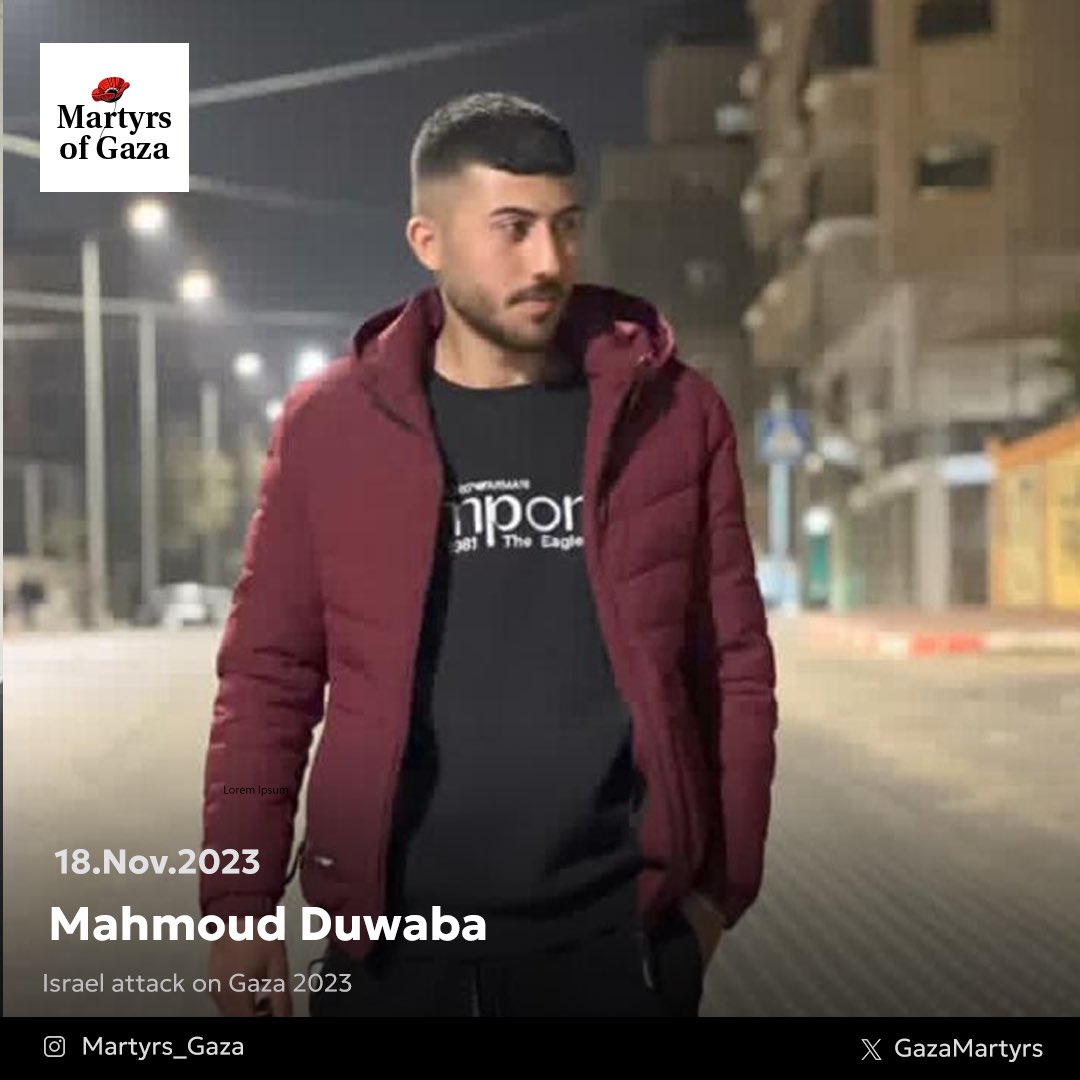 21-year-old Mahmoud Duwaba killed in Gaza conflict