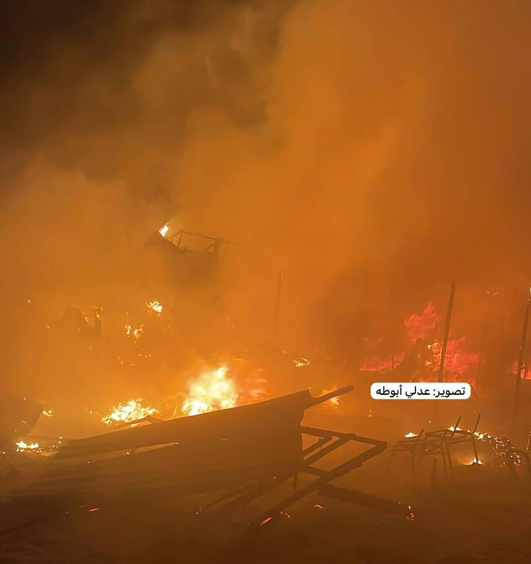Israel accused of burning displaced families tents in Khanyounis Gaza