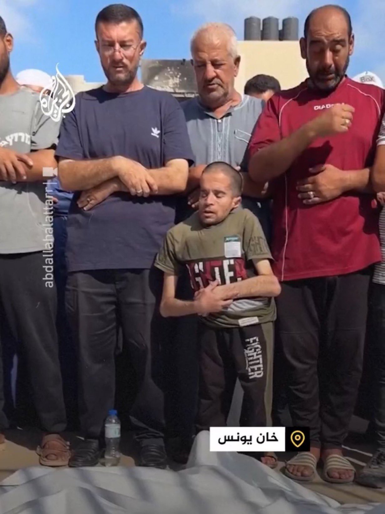 Disabled Palestinian performs funeral prayer for killed family