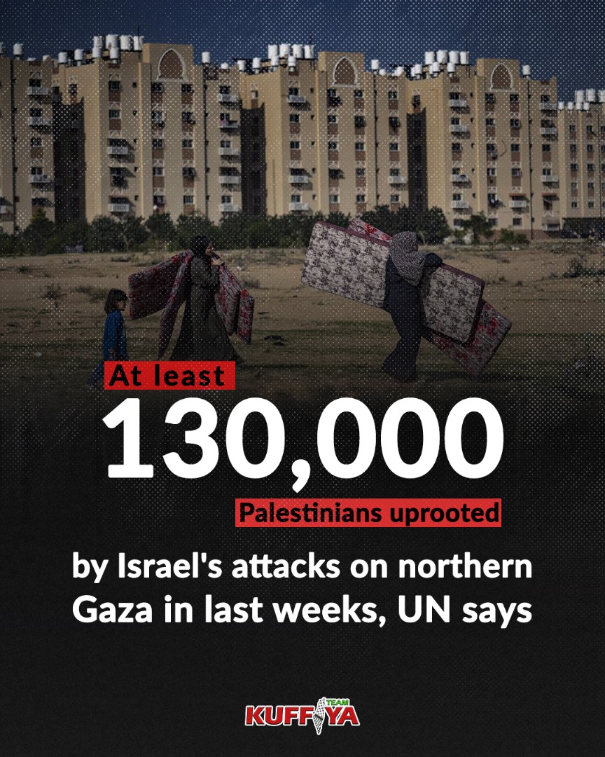 UN Reports 130,000 Palestinians Displaced in Northern Gaza