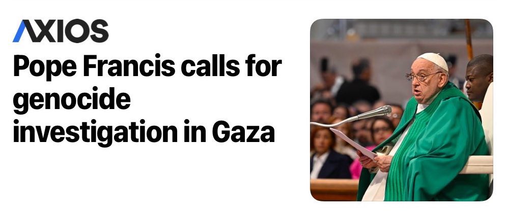 Pope Francis on Gaza genocide claims