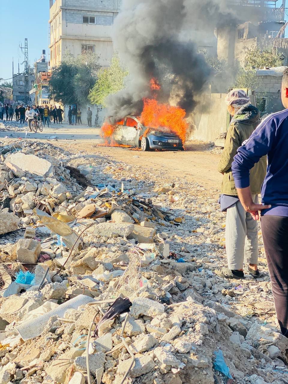 Three Palestinians Killed in Israeli Airstrike Central Gaza