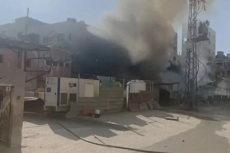 Israeli forces detonate robots at Al Awdeh Hospital Gaza