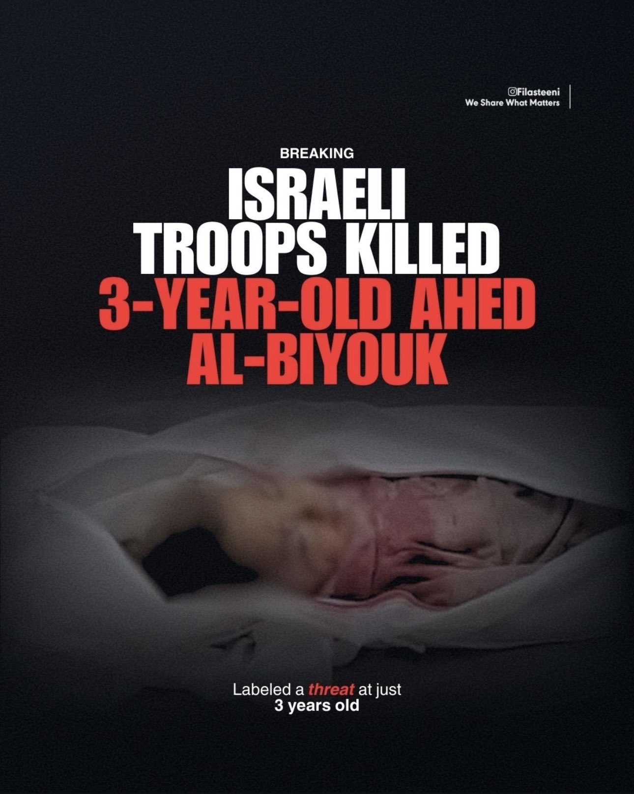 Three-year-old Ahed Al-Biyouk shot dead in Gaza ceasefire violation