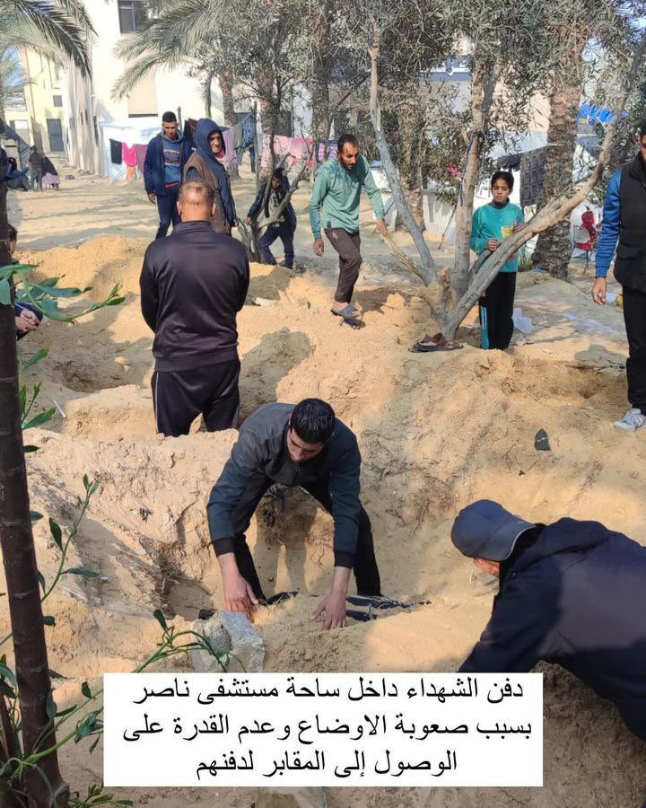 Burial of martyrs inside hospital due to access difficulties