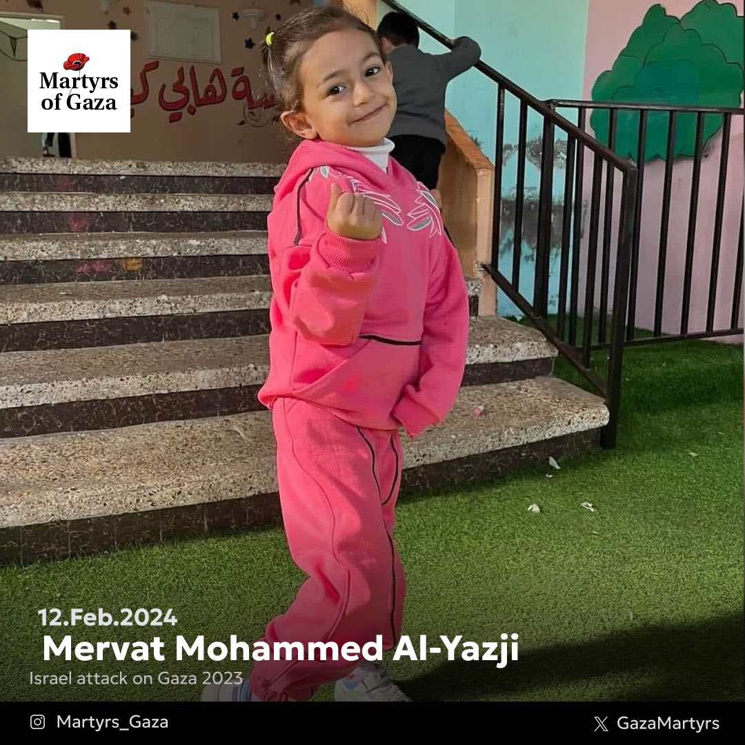 Mervat Mohammed Al-Yazji, fillette de cinq ans tuée à Gaza