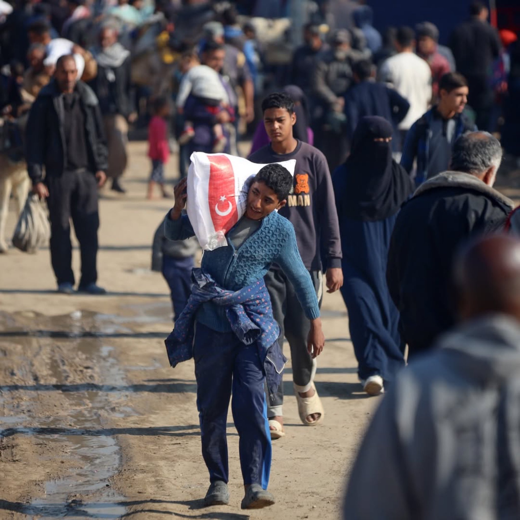 Over 60 aid trucks head to southern Gaza Strip
