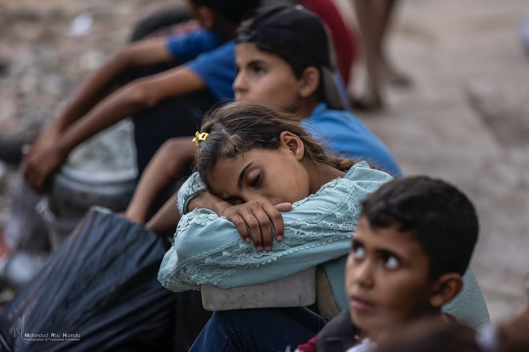 Gaza children wait daily for meals to survive hunger