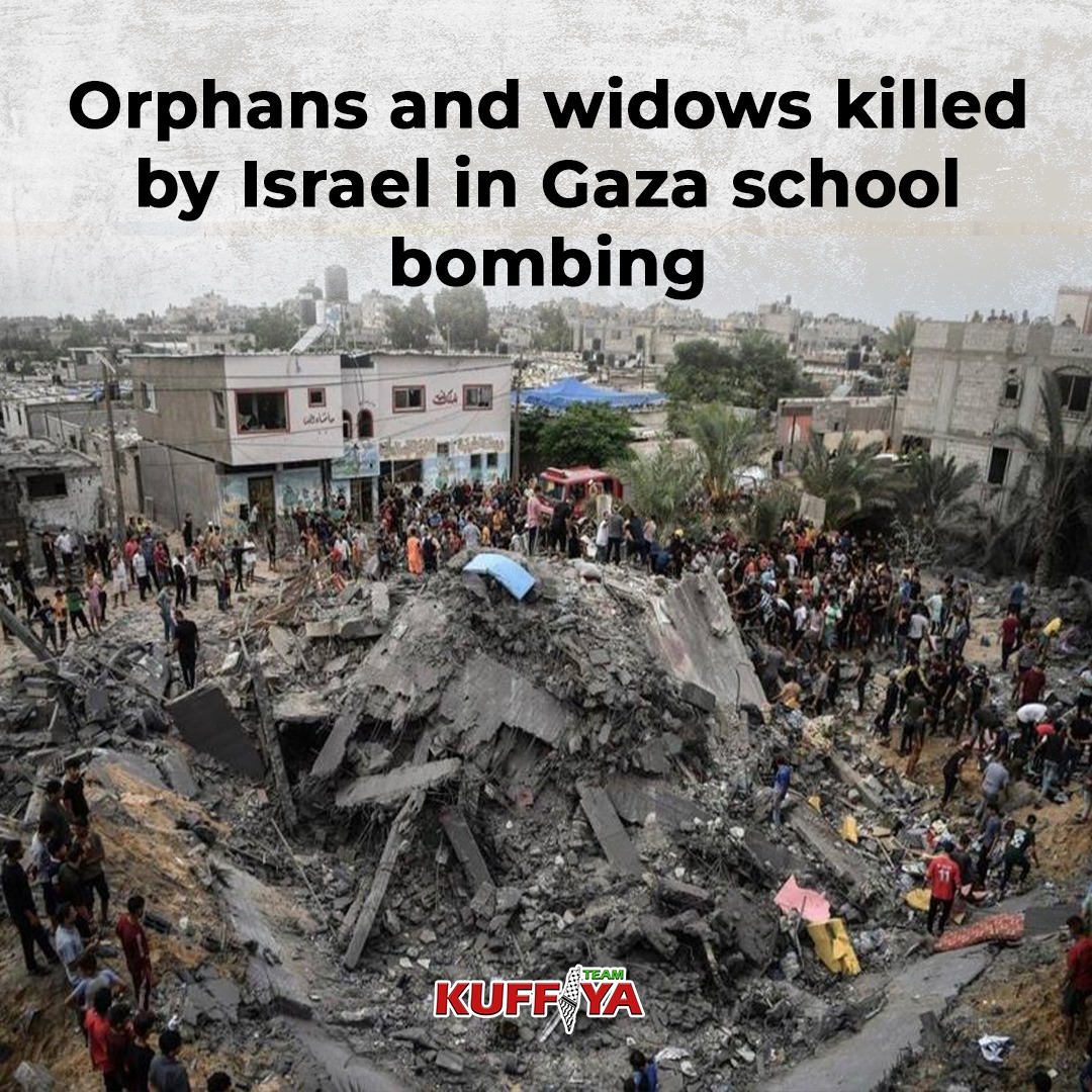 Israeli forces kill Palestinian orphans widows in Gaza City school bombing