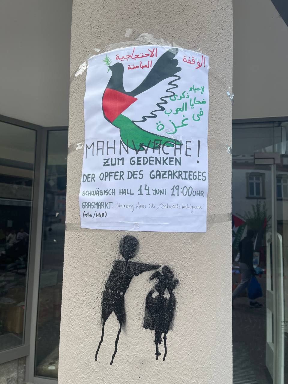 Silent Gaza Solidarity Protest in Schwäbisch Hall, Germany