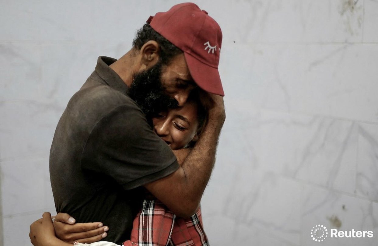 Palestinians Killed in Israeli Strikes Mourned at Gaza Hospital