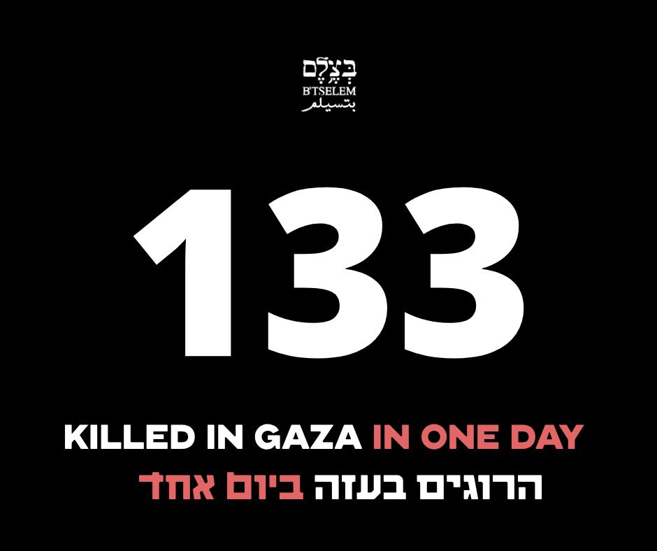 Israeli Military Kills 133 in Gaza on July 20