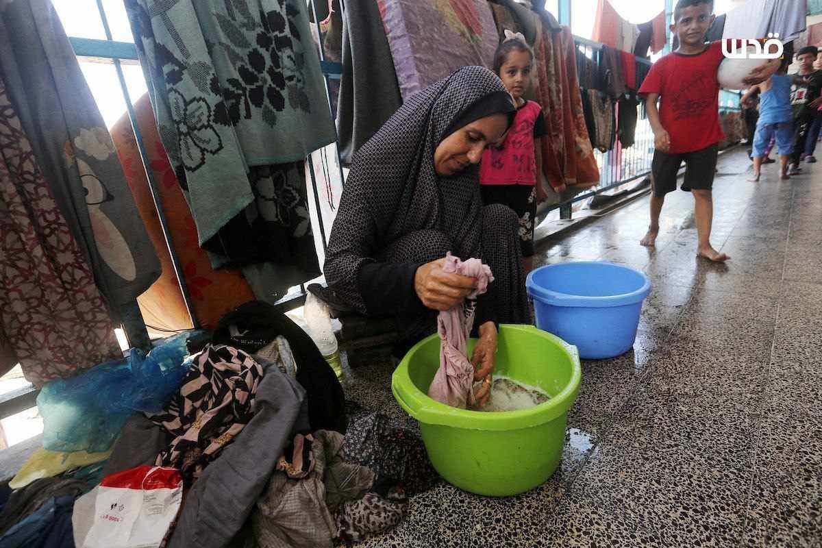 Palestinian families endure harsh conditions in UNRWA school shelter