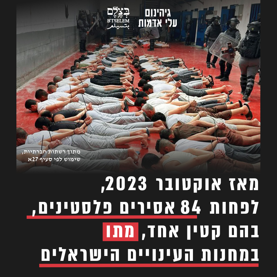 Palestinian prisoner deaths in Israeli custody October 2023 December 2025