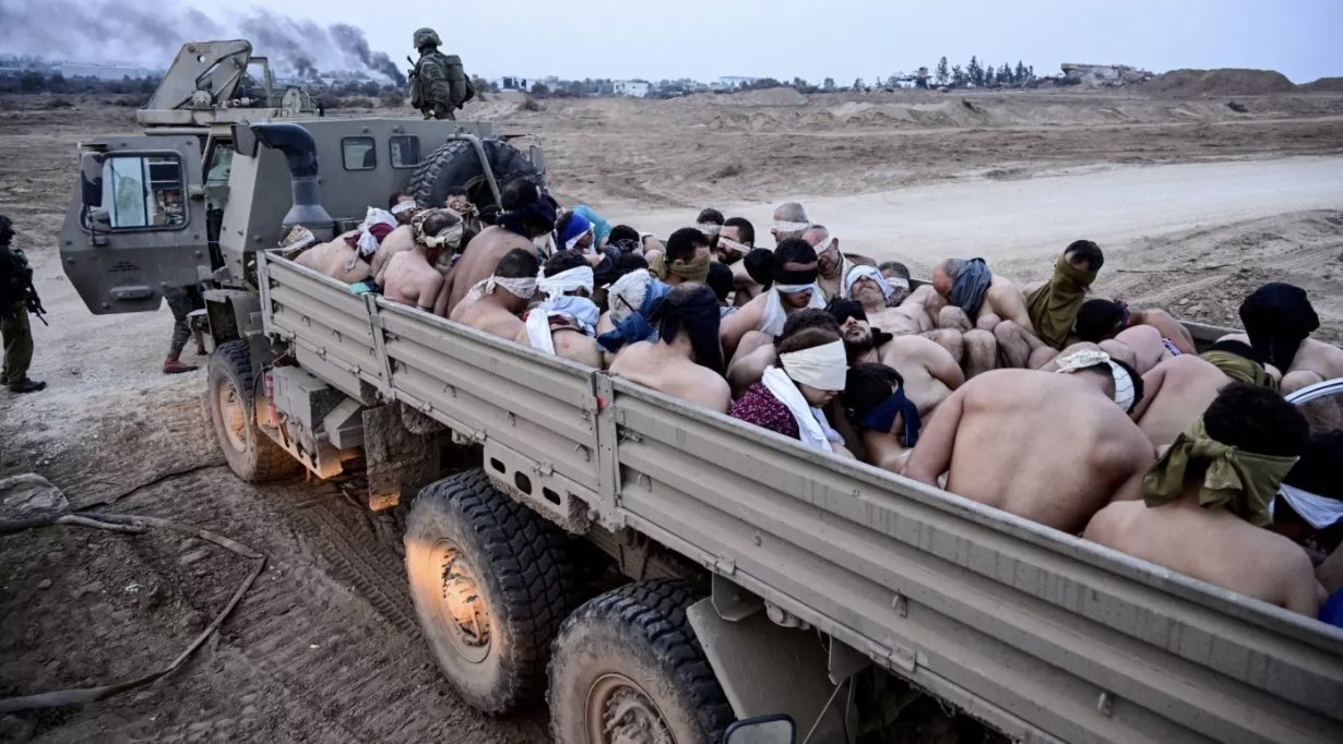 Israeli forces strip displaced Palestinians in Beit Hanoun