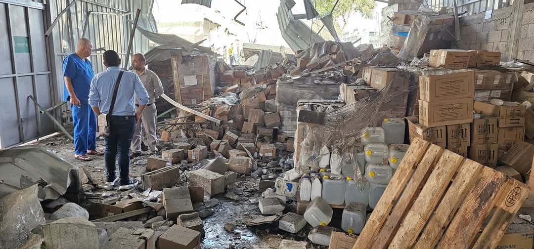 Israeli bombing damages Naser Hospital medicine laboratory equipment