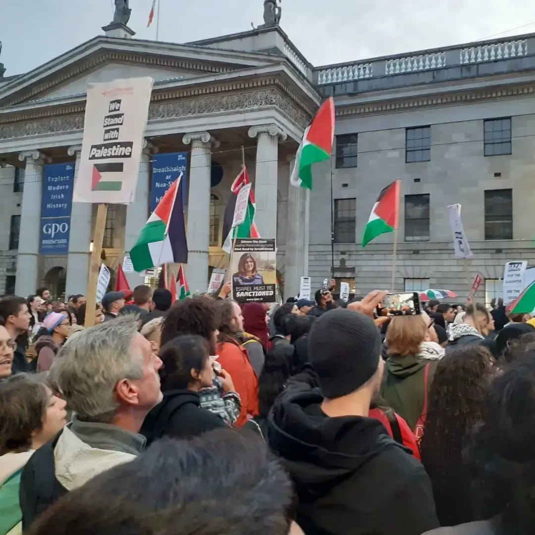 Pro-Palestinian Solidarity Protest in Dublin for Gaza
