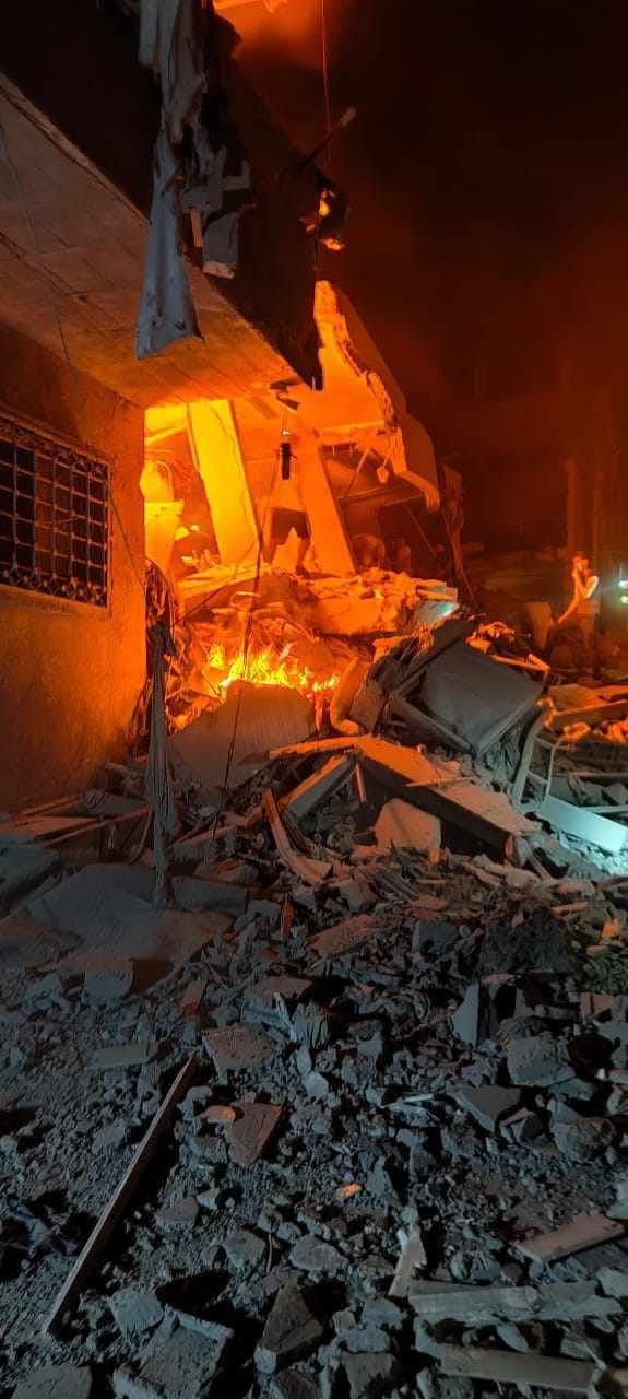 Palestinian homes damaged by Israeli strikes in Gaza