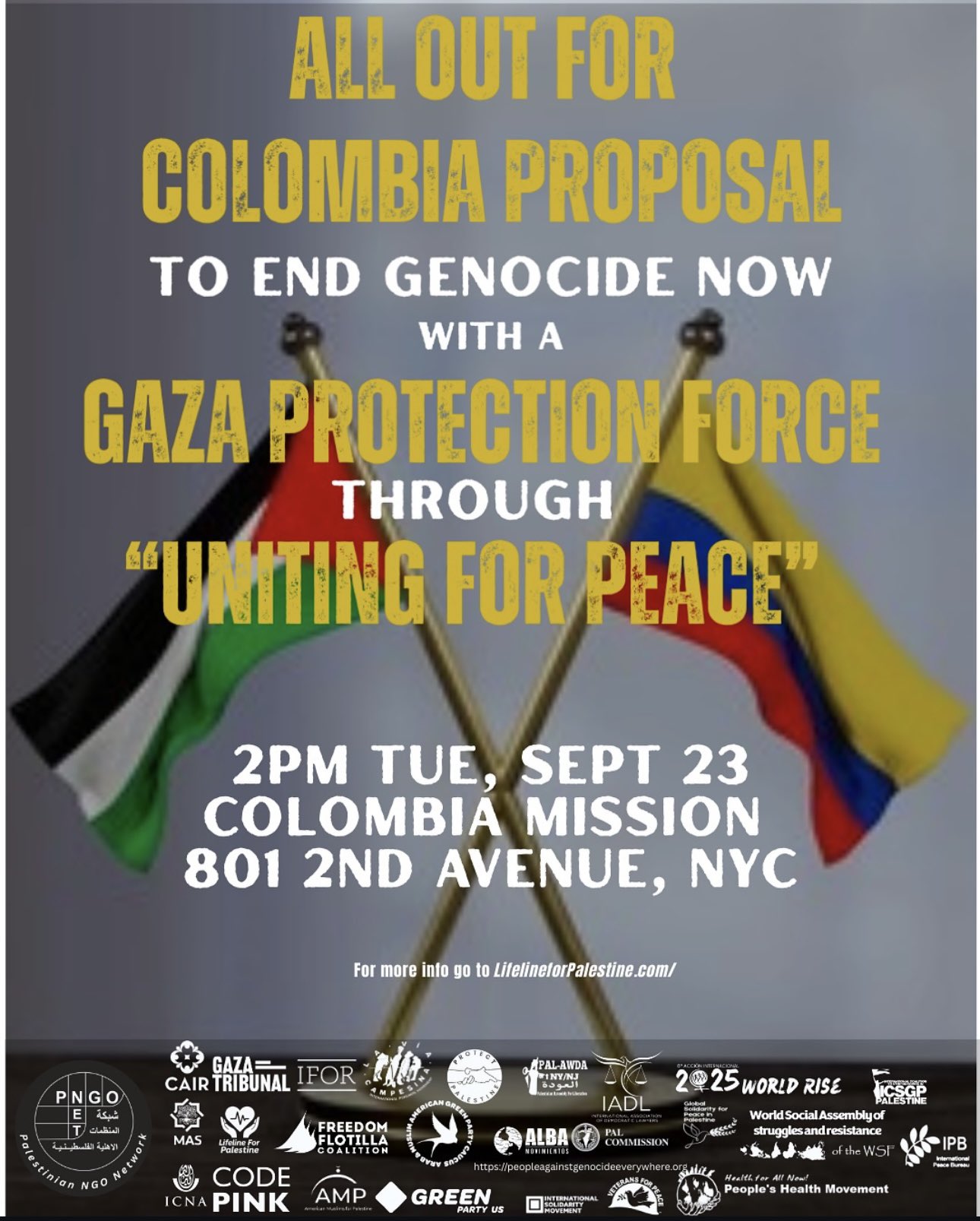 Event to support Colombia Proposal for Gaza Protection Force