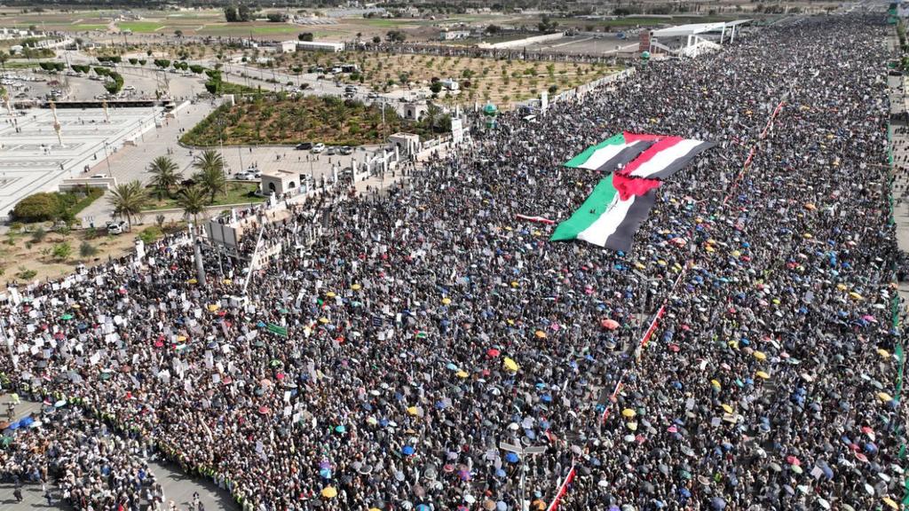 Hundreds of thousands protest in Yemen for Palestine