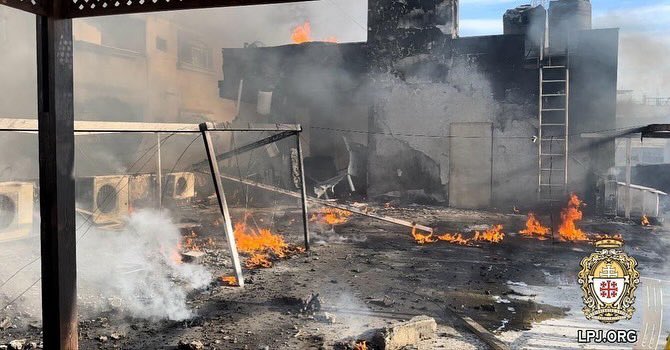 Damage from Israeli airstrike on Latin Convent in Gaza