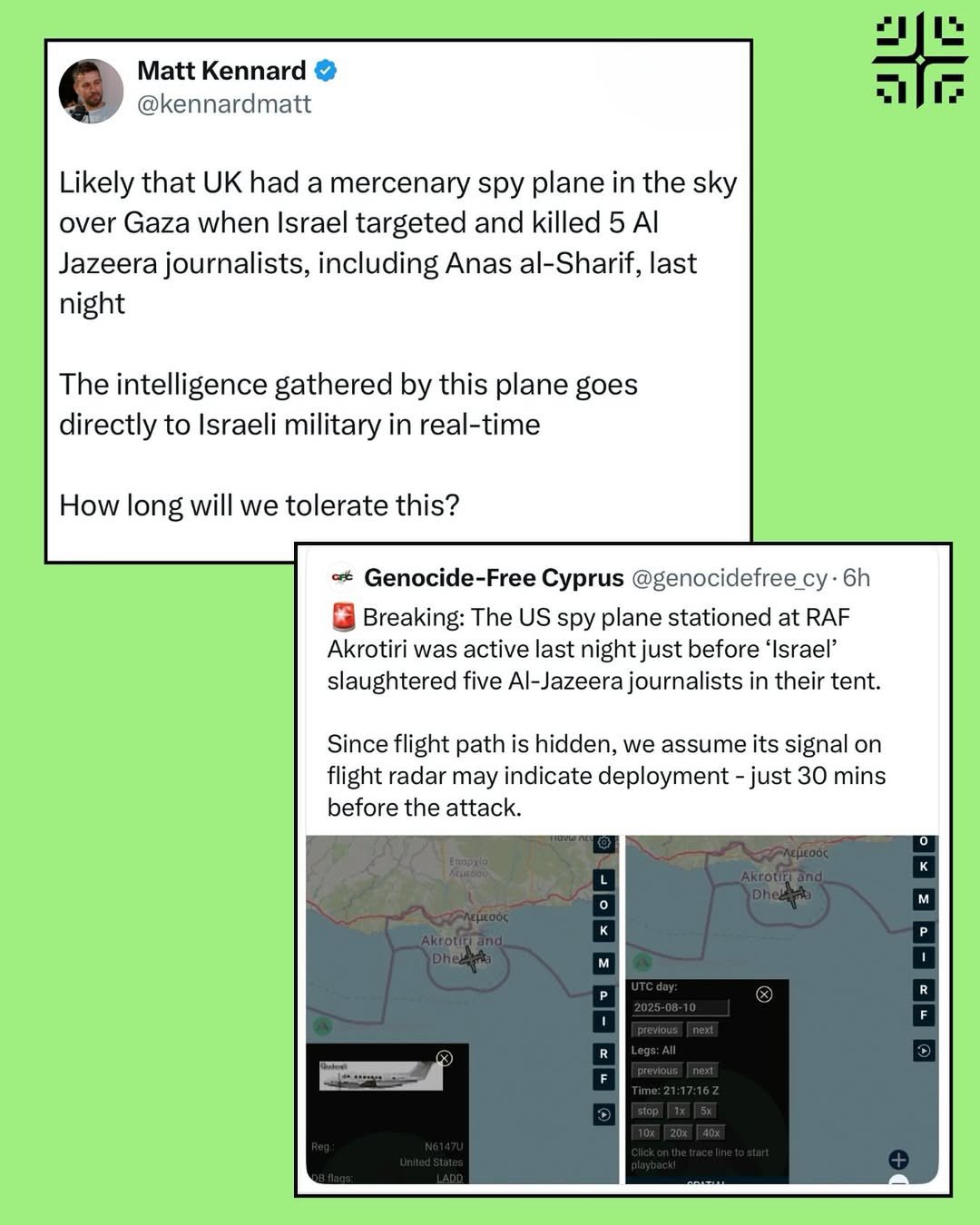UK Spy Plane Over Gaza During Al Jazeera Journalists Killing