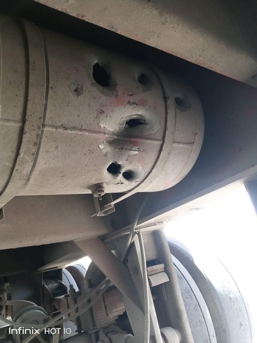 Israeli bombing damages Egyptian Palestinian aid trucks Rafah