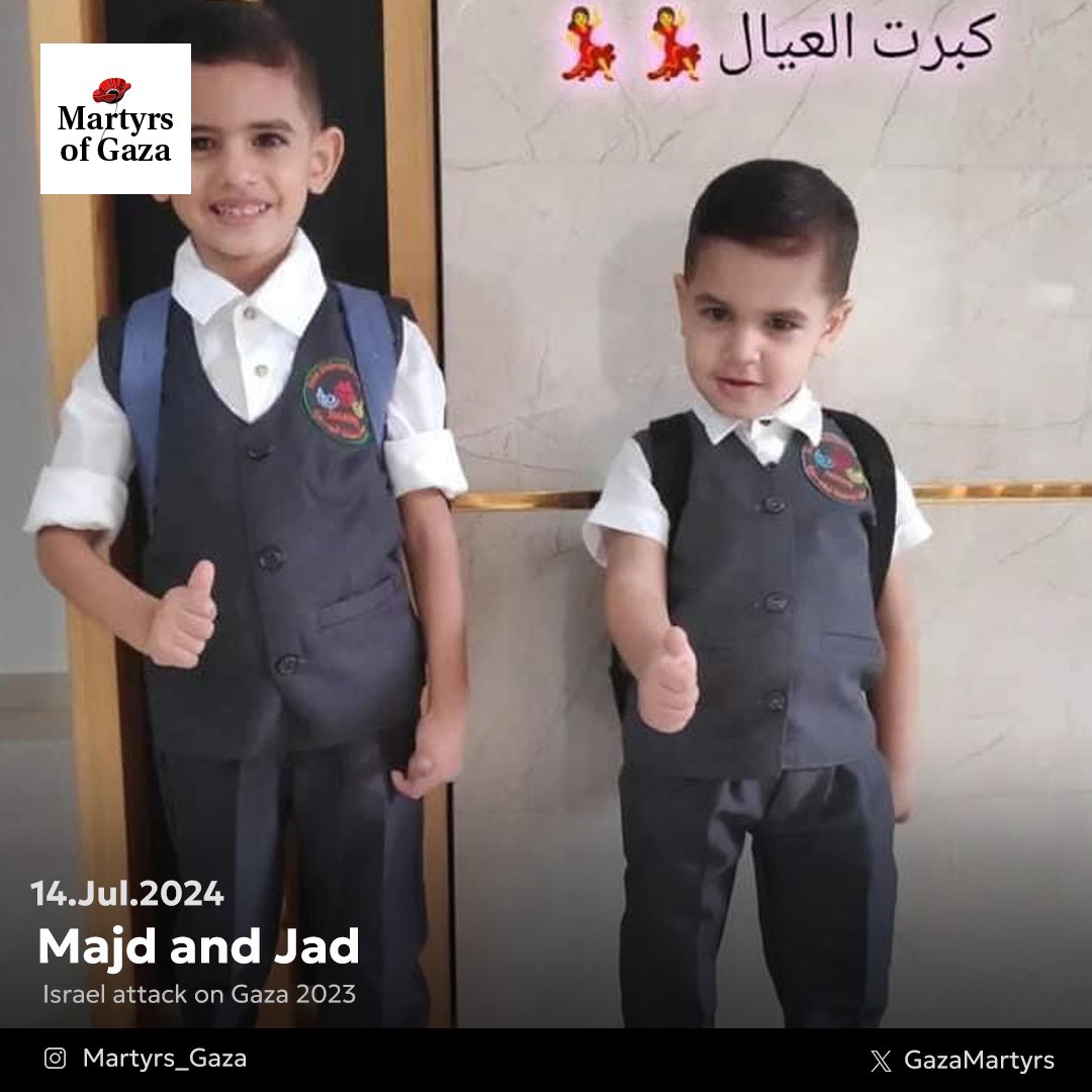 Two young brothers Majd and Jad killed in Gaza conflict