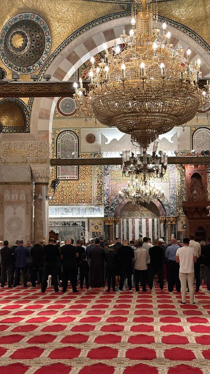 Maghrib Prayer at Al-Aqsa Mosque Photos