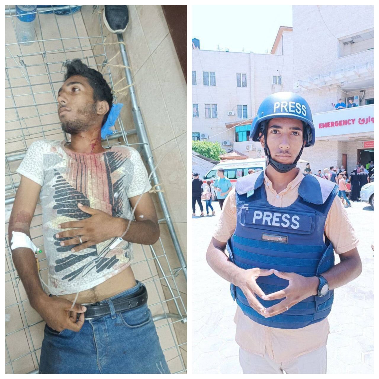 Palestinian Journalist Youssef Al-Firani Injured in Israeli Bombing