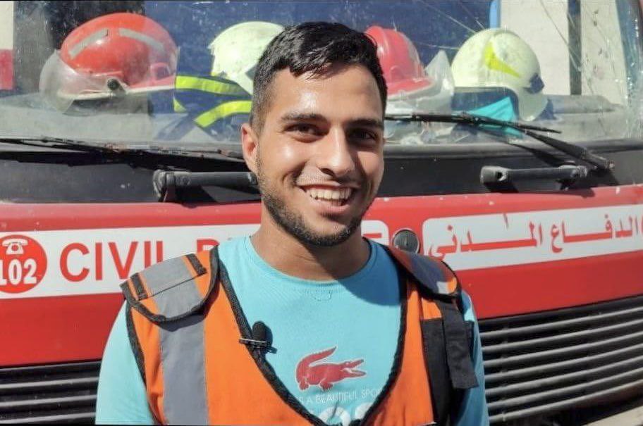 Palestinian Civil Defense Worker Grieves Colleague Killed in Gaza Strike