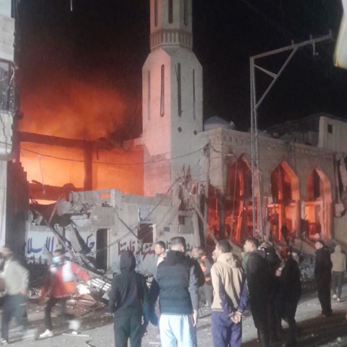Al-Huda Mosque destroyed in Yobna refugee camp, Rafah