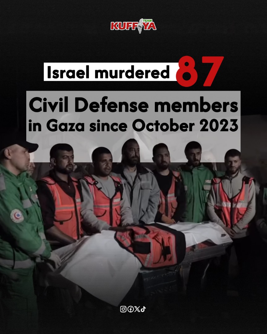 Gaza Civil Defense Reports 87 Members Killed
