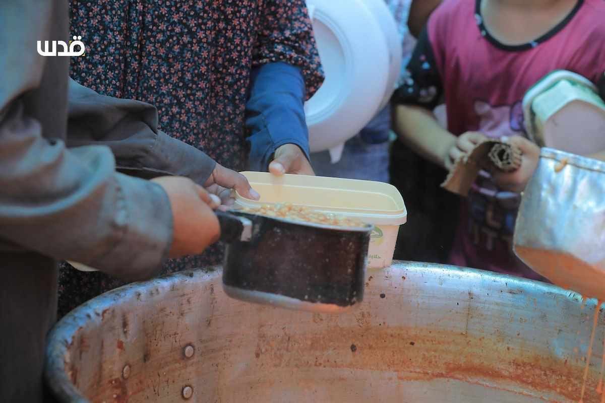 Charity food stations in Gaza amid siege and starvation