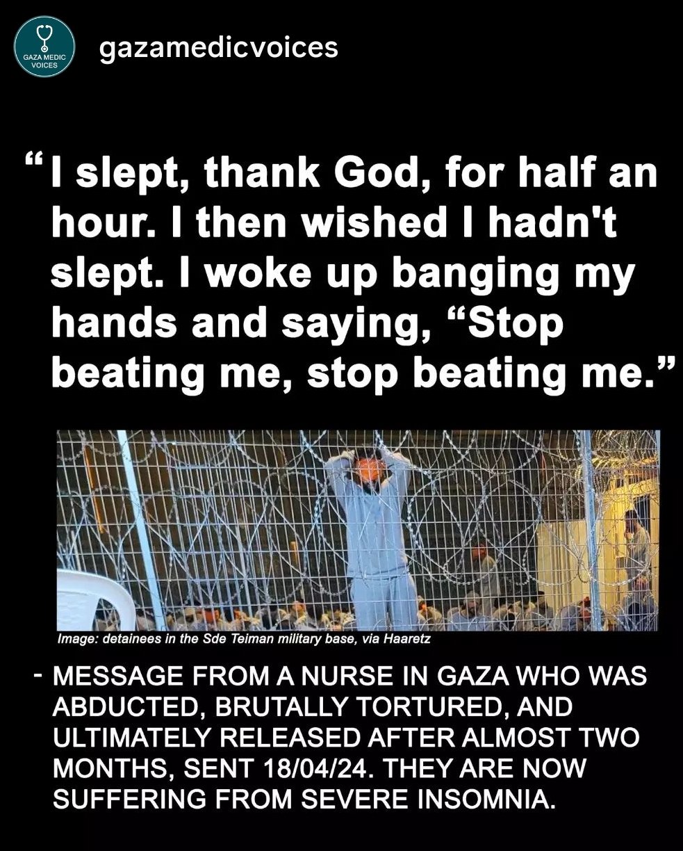 Nurse’s testimony on detention and abduction from Gaza