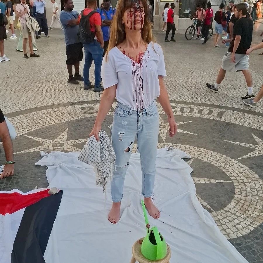 Lisbon Memorial Display Documents Gaza Conflict