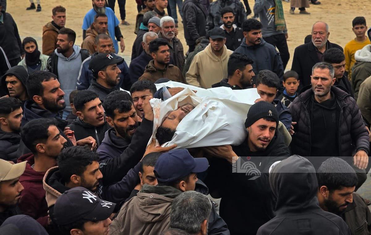 Gaza Funeral Procession Martyrs Khan Younis Occupation Gunfire